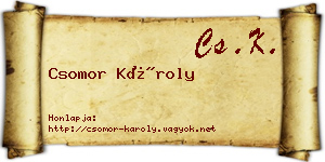 Csomor Károly névjegykártya