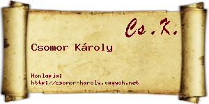 Csomor Károly névjegykártya