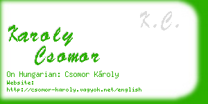 karoly csomor business card